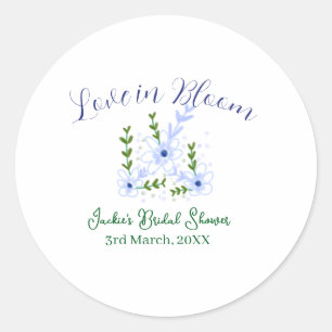 Sticker Rond Purple boho amour en fleurs nom de la fête de mari