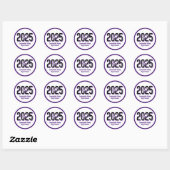 Sticker Rond Purple Bold ombragé chiffres classe de 2025 (Feuille)