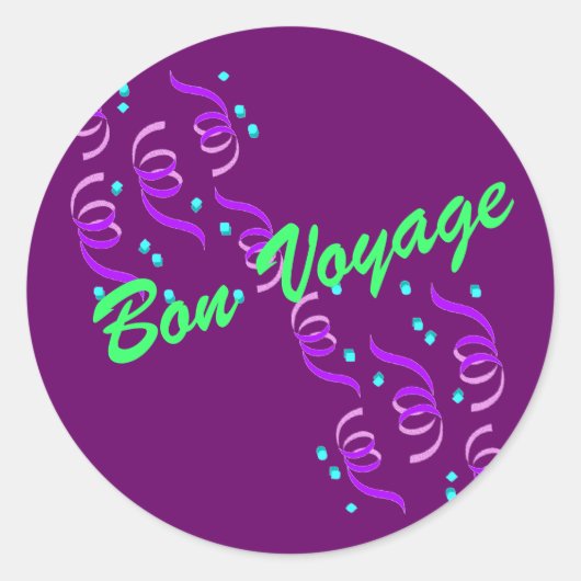 Sticker Rond Purple Bon Voyage P3S (Devant)