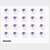 Sticker Rond Purple Bow Coquette Script Sweet 16 Thank You  (Feuille)
