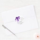 Sticker Rond Purple Bow Coquette Script Sweet 16 Thank You  (Enveloppe)