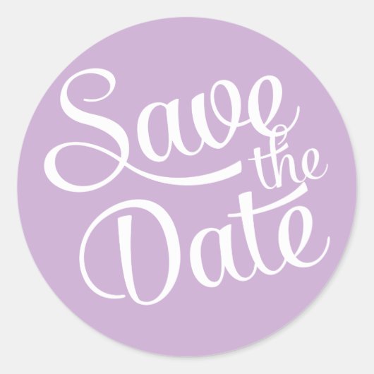 Sticker Rond Purple clair Enregistrer la date (Devant)