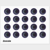 Sticker Rond Purple Denim Moon (Feuille)