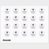 Sticker Rond Purple Dental School Custom Dentist Graduation (Feuille)