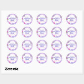 Sticker Rond Purple Disco Dans Mon Anniversaire Anniversaire (Feuille)