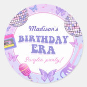 Sticker Rond Purple Disco Dans Mon Anniversaire Anniversaire (Devant)