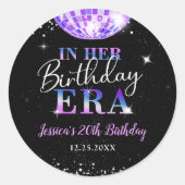 Sticker Rond Purple Disco Dans Son Anniversaire (Devant)