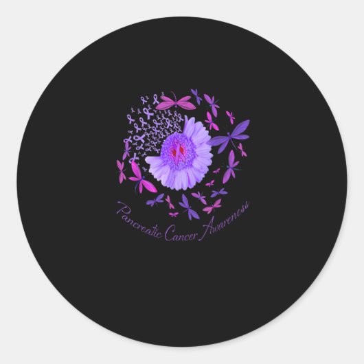 Sticker Rond Purple Dragonfly (Devant)