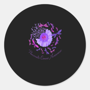 Sticker Rond Purple Dragonfly