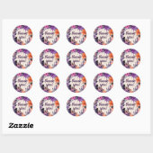 Sticker Rond Purple enchanté + Mariage d'Halloween floral orang (Feuille)