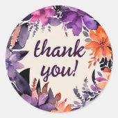 Sticker Rond Purple enchanté + Mariage d'Halloween floral orang (Devant)