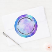Sticker Rond Purple et Blue Galaxy Espace Adresse Abstraite (Enveloppe)