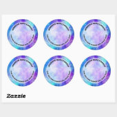 Sticker Rond Purple et Blue Galaxy Espace Adresse Abstraite (Feuille)