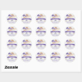 STICKER ROND PURPLE ET GRIS DERBY THÈME DOUCHE MERCI (Feuille)