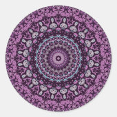 Sticker Rond Purple et Lavender Mandala Motif Design (Devant)