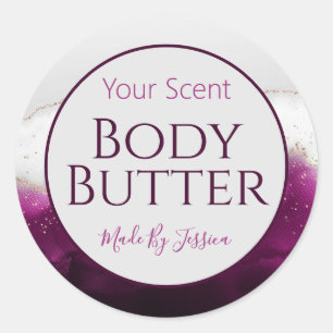 Sticker Rond Purple Et Or Fabriqué À La Main Beurre Crème Scrub