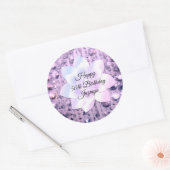 Sticker Rond Purple et rose Elegant perlé (Enveloppe)