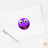 STICKER ROND PURPLE FACE HEUREUSE (Enveloppe)