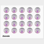 Sticker Rond Purple Fairy 1er anniversaire Merci (Feuille)