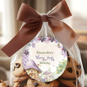 Sticker Rond Purple Fairy First Berry First Birday