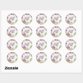 Sticker Rond Purple Fairy First Berry Premier Merci d'anniversa (Feuille)