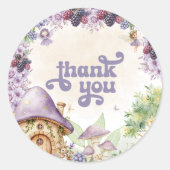 Sticker Rond Purple Fairy First Berry Premier Merci d'anniversa (Devant)