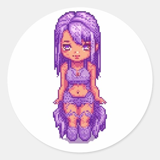 Sticker Rond Purple fille (Devant)