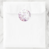 Sticker Rond Purple Fleur sauvage papillon fille 1er anniversai (Sac)