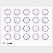 Sticker Rond Purple Floral Sweet 16 (Feuille)