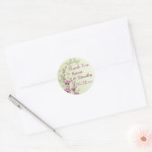 Sticker Rond Purple, Flore verte, Papillons Merci Favoriser (Enveloppe)