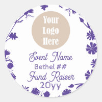 Purple Flowers Job's Daughters Party Favor Logo
