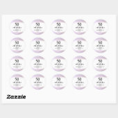 Sticker Rond Purple Glitter Purple 50th Birthday Party  (Feuille)