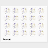 Sticker Rond Purple & Gold Parties scintillant Sirène Anniversa (Feuille)