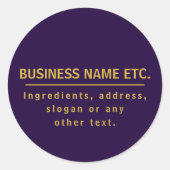 Sticker Rond Purple & Gold polyvalent (Devant)