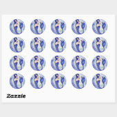 Sticker Rond Purple Grossesse bébé collants de sirène par Renee (Feuille)