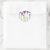 Sticker Rond Purple Irises - Iris Flower Customisé Modèle (Sac)