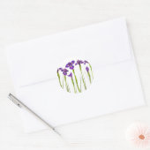 Sticker Rond Purple Irises - Iris Flower Customisé Modèle (Enveloppe)