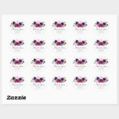 Sticker Rond Purple Lavender Floral Boho Mariage merci (Feuille)
