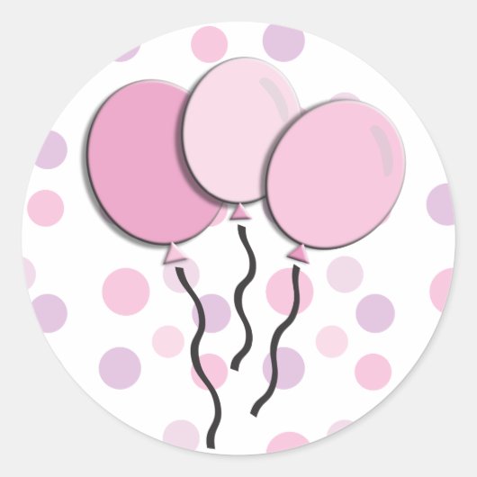 Sticker Rond Purple Lavender Pink Polka Dot Anniversaire (Devant)