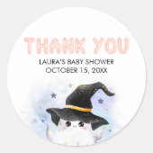 Sticker Rond Purple Little Boo Ghost Witch Baby Shower (Devant)