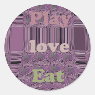 Sticker Rond Purple Lots & Jouer Manger Afrique du Sud Traditio
