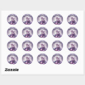 Sticker Rond Purple Magical Dragon Baby Shower (Feuille)