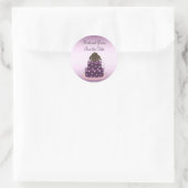 Sticker Rond Purple Mariage gâteau Enregistrer la date (Sac)