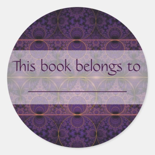 Sticker Rond Purple Mobius Dragon Fractal Art (Devant)