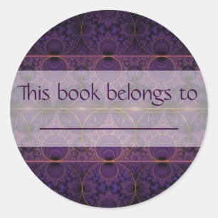 Sticker Rond Purple Mobius Dragon Fractal Art