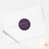 Sticker Rond Purple Modern Script Wedding Shower Thank You (Enveloppe)
