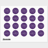 Sticker Rond Purple Moderne Élégant Script Graduation (Feuille)