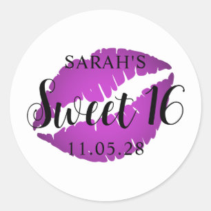 Sticker Rond Purple Ombre Lipstick Sweet 16