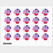 Sticker Rond purple pansy (Feuille)
