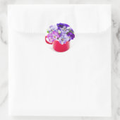 Sticker Rond purple pansy (Sac)